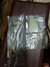 Gua Sha-masajeador de piedra Jade para cara, rodillo de Jade verde para estiramiento Facial, antiarrugas, 2/1 Uds.