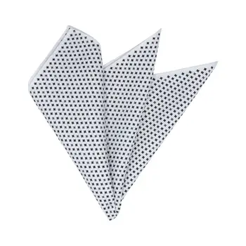 

White pocket square in fine black cross (52375)