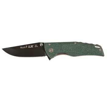 

LX-8G MoVa steel 8,3 cm sports knife tooth and anti-friction coating, micarta jute green 10,7 cm.