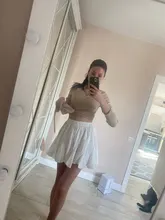 Surmiitro-Falda corta de gasa blanca y negra para mujer, Falda corta Coreana de cintura alta, plisada, Mini, estética, para verano, 2021