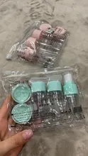 7 unid/set W Mini de cosméticos de maquillaje de la cara crema olla botellas de plástico vacía transparente maquillaje contenedor botella de accesorios de viaje