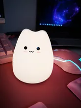 Night-Lamp Animal-Light Touch-Sensor Desktop-Decor Gift LED Bedroom Holiday Colorful