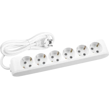 

PnpnElectrıc Viko White 6-Way Grounded Terminals With Child Protection Group Socket 5mt 1P + N + GND plastic Portable Use