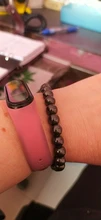 Pulsera de Metal elástica para hombre y mujer, brazalete redondo de piedra natural negra para la pérdida de peso, terapia magnética, hematita, moda