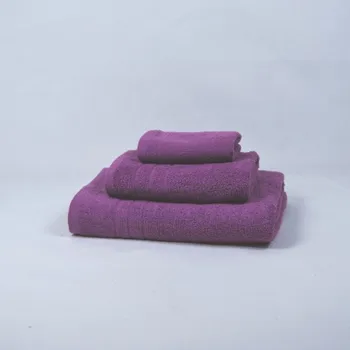 

Towel Set purple plain cotton 100%