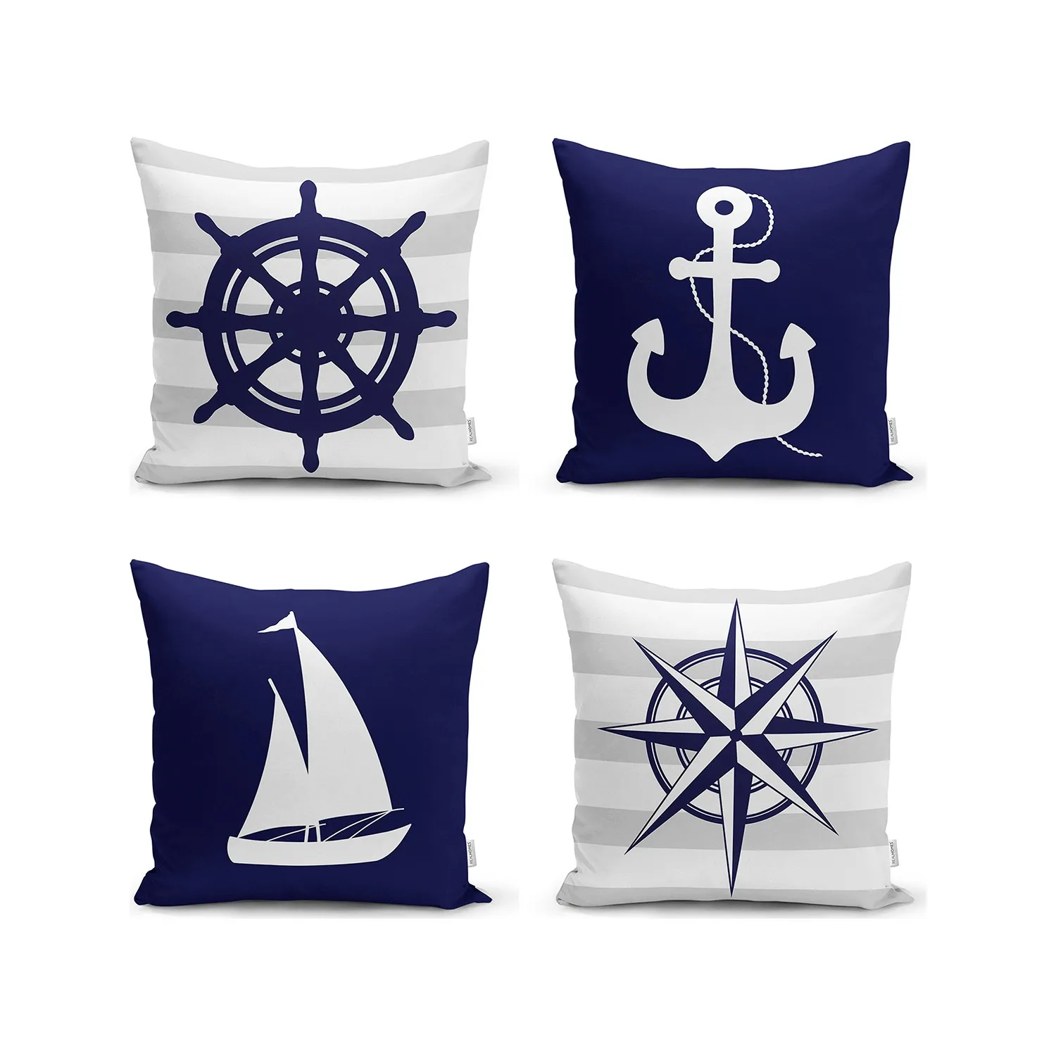 

Digital Printed 4 Pcs Special Design Decorative Pillow Cushion Cover With Picture On The Front And Plain On The Back Stylısh