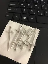 Colgante de espada de 55x16mm, 10 Uds., fabricación de joyas, colores de plata antigua, Color bronce antiguo, negro