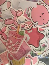 Pegatinas de dibujos animados Kawaii para equipaje de chicas, pegatinas de color rosa, para ordenador portátil, monopatín, mochila de bicicleta, pegatina de juguete, regalo para niños, 50 Uds.