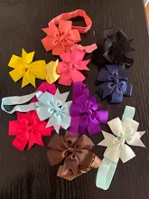 10 unids/lote nuevo diseño niños Arco de la cinta lazo diadema DIY tejer grogrén (ligamento tafetán cinta arco elástico bandas para el cabello accesorios para el cabello