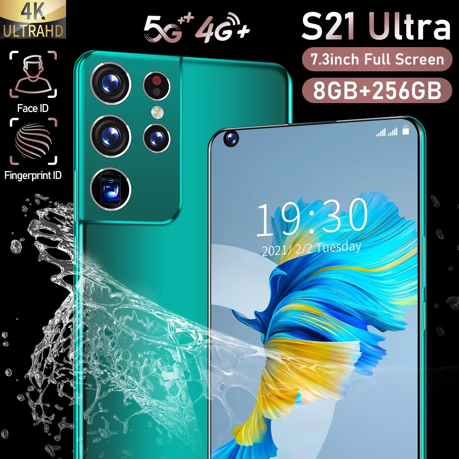 Смартфон глобальная версия S21 + Ultra 7 3 дюйма ОЗУ 16 ГБ 512 процессор MTK6989 4G/смартфон