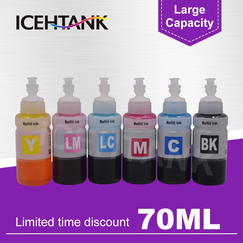 ICEHTANK чернилами 70 мл бутылка набор для наполнения чернил принтера Epson T6731 T6732 T6733 T6734
