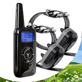 

For Dogs In Shock/ Vibration/ Light/ Sound mode Rechargeable Waterproof Dog Training 2 Collars 300g34e
