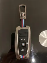 Aleación Galvanizada coche llave inteligente Fob caso de la cubierta de la piel para BMW Serie 3 4 5 320i 530i 550i F20 F21 F30 F31 F25 F01 F02 coche caso clave