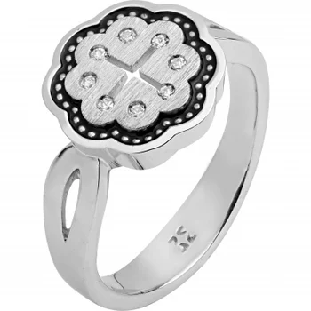 

Esthete ring with Swarovski crystals and silver enamel