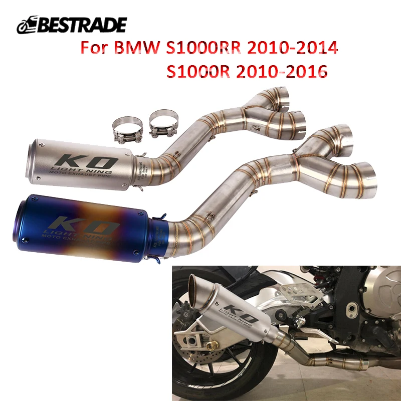 S1000RR S1000R Motorcycle Exhaust System Muffler Tips Connect Link Pipe For BMW 2010-2014 2010-16 Stainless Steel | Автомобили и