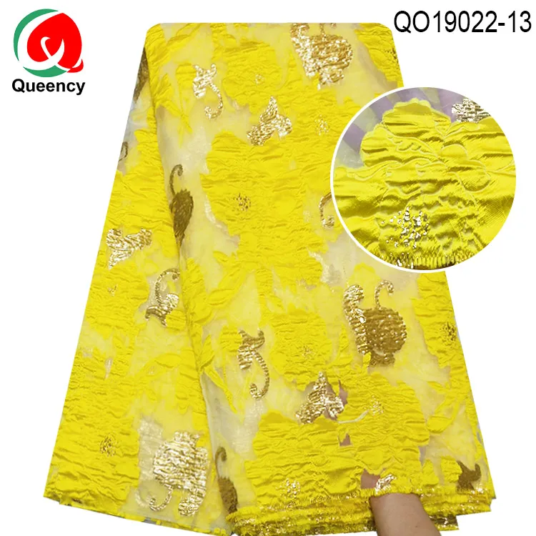 QO19022-DHL красивые цвета бахрома цветок жаккардовая ткань Нигерия Америка парча ткань детская юбка Diy шитье 5 ярдов