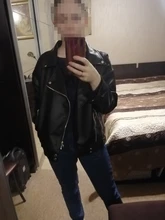 Jacket Women Basic-Coat Moto Aelegantmis Faux-Leather Plus-Size Winter Outerwear Autumn