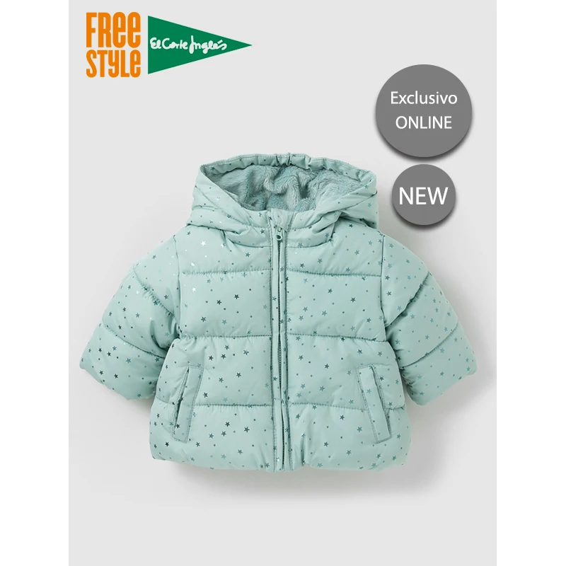 Freestyle Parka de Bebé Niña en Verde con Capucha en 100% Poliéster Estamapado de Abrigo Chaqueta Moda El Corte ingles - AliExpress Madre niños