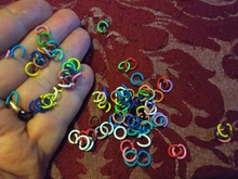 Lote de anillos de Metal de colores para hacer joyas, 100 unidades, 1,2x8mm, único abierto