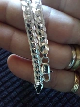 DOTEFFIL-collar de plata de ley 925 para mujer y hombre, cadena de 6mm con laterales completos de 18/20/24 pulgadas, joyería de compromiso de boda a la moda