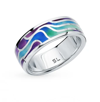 

Silver ring with enamel sunlight sample 925