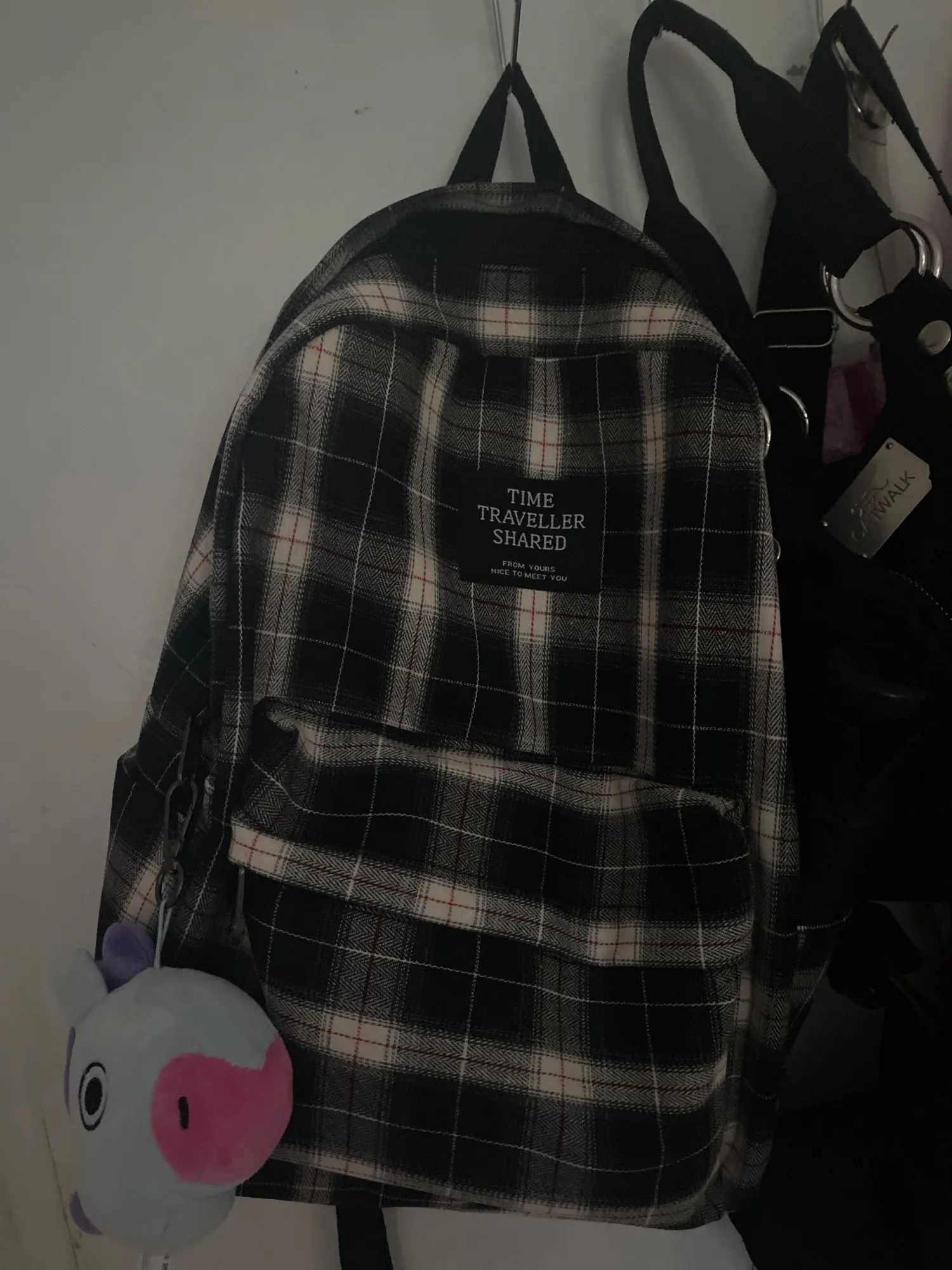 E-girl Fashion Plaid Canvas Backpack photo review
