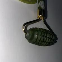 Gua Sha-Rodillo de piedra de jade para masaje facial, rodillo estiramiento piel cuello, doble cabezal, relajación de la piel, piedra de jade natural