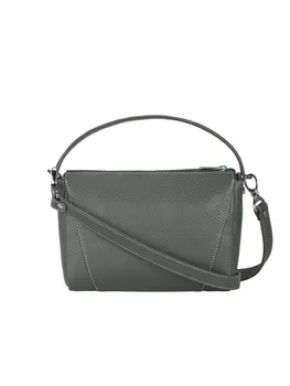 

ASKENT сумка компактная 100% натуральная зерненная фактура кожа SS 165 PM-DGR темно-зеленый цвет