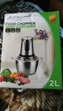 Picadora eléctrica de acero inoxidable de 2 velocidades, picadora eléctrica de 500W con capacidad de 2L, picadora de carne, procesador de alimentos