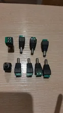 Adaptador de enchufe macho para CCTV, luz LED de un solo color, 12V, 2,1x5,5mm, cc, 10 uds.