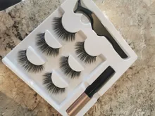 Extensiones de pestañas magnéticas, 3/5 pares de maquillaje, delineador de ojos, rizador de pestañas fácil de poner, pestañas postizas gruesas, regalo