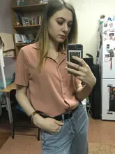 Blouse Women Shirt Tops Cardigan Short-Sleeve Office Loose Formal Yellow Casual Fashion