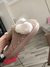 Fur Shoes Fluffy Slippers Soft-Sole High-Heels Winter Fashion Women Cute Ladies Girls