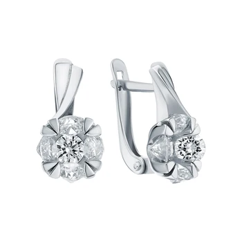 

Silver earrings with cubic zirconia sunlight sample 925