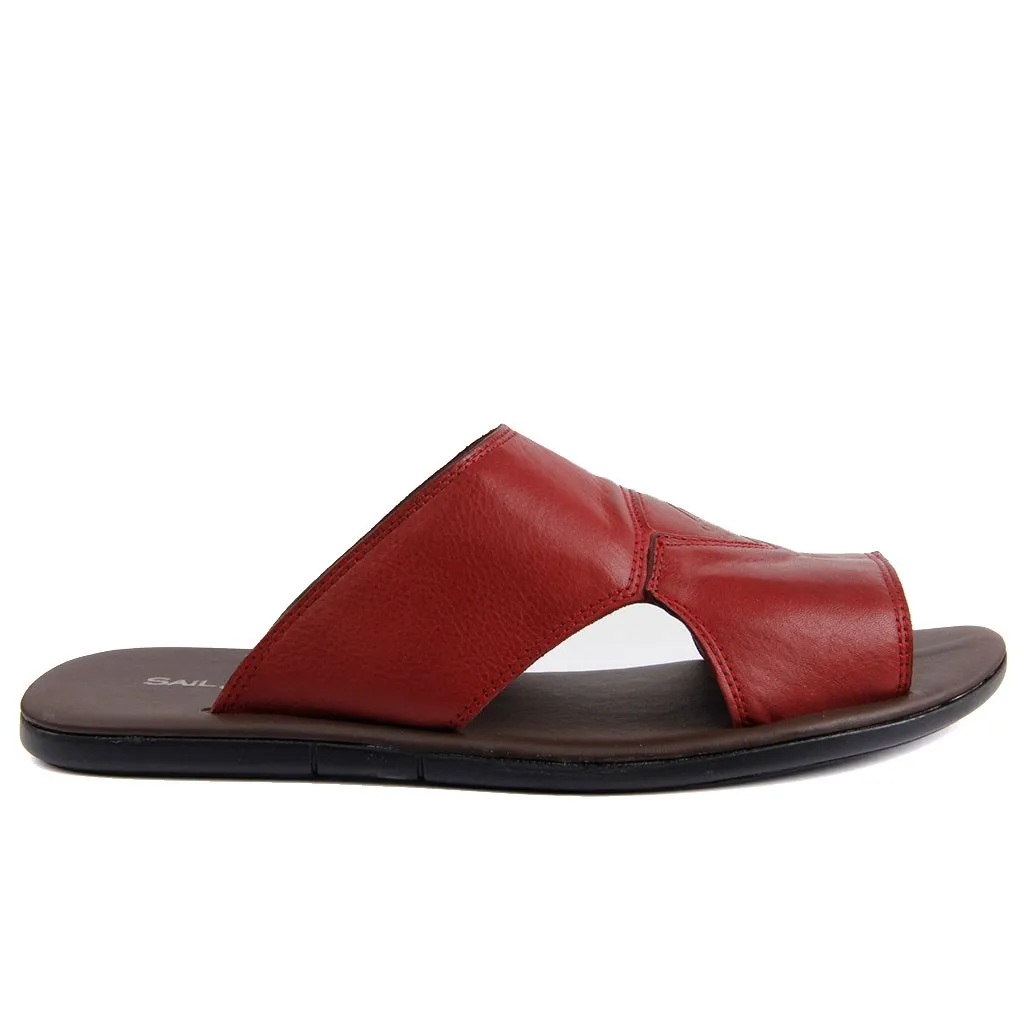 Цвет: пурпурно-красный Sail-Lakers Genuine Leather Slippers - Цвет: Цвет: пурпурно-красный