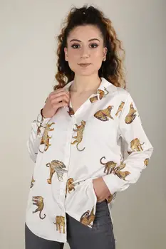 

Women's Satin Leopard Printed Temporary Shed Shirt