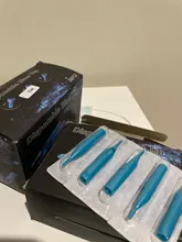 Máquina de tatuaje desechable estéril azul, boquilla de tubo de aguja para pistola de tatuaje, Kits de agarre de taza para tinta, 3/5/7/9/11/13RT, 50 Uds.