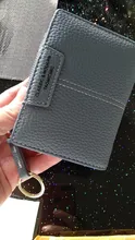 Cartera de piel sintética suave para mujer, cartera amarilla de marca, monedero Mini con broche, tarjetero, billetera corta, Bolso pequeño Delgado, llavero con cremallera