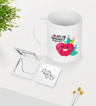

Personalized Best Teacher White Mug Mirror Seti-11