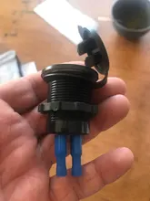 Socket Boat Power Dual-Usb-Charger Motorcycle Waterproof with Voltmeter--Wire-In-Line