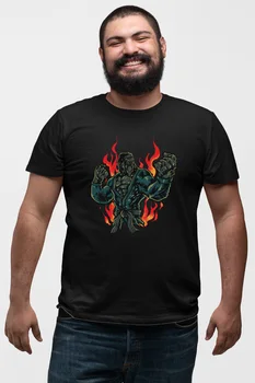 

Angemiel Wear Fighter Göril Black Men 'S Cotton Big Size T-Shirt