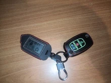 Funda de cuero para llaves de 2 vías, nuevo estilo, sistema de alarma para coche, de seguridad en dos sentidos, versión rusa