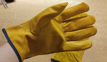 Guantes de cuero de vaca para conductores, protección de seguridad, para soldar, caza, 1008