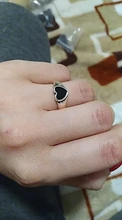 XIYANIKE 925 plata esterlina negro circonita de corazón amor anillo de cristal mujer joyería de moda Retro apertura clásico Кольцо venta al por mayor