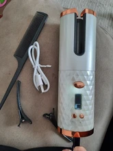 Rizador de pelo automático inalámbrico, rizador de pelo recargable por USB, rizador de pelo de cerámica con pantalla LCD