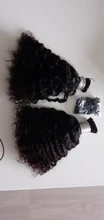 Curly Human Hair Microlinks-Extensions Afro Kinky Brazilian Natural Women I-Tip 3C 3B