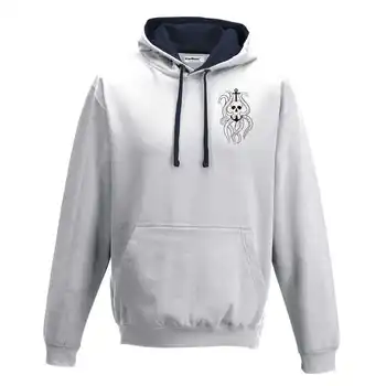 

Hood Sweatshirt Bico Tattoo Tattoo Ink Old School Octopus Skull Logo Heart S white-navy