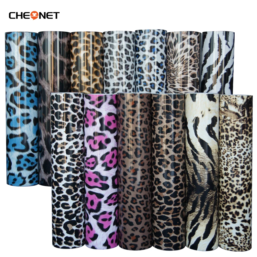 

Free Shipping 1 Sheet 25cmx100cm Beautiful Color Leopard TPU Heat Transfer Vinyl Heat Press Machine HTV Printing DIY Cloth