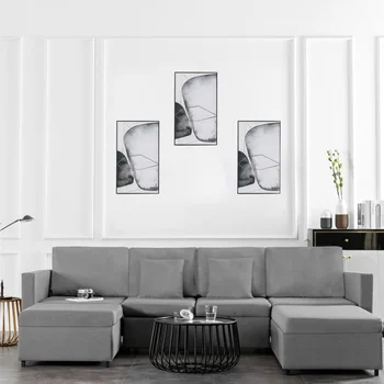 

4 seater fabric sofa bed light gray sofa