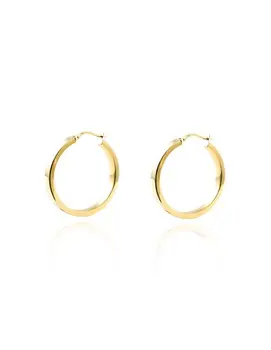 

Silver earrings gold Rings rectangular Smooth 25x4mm